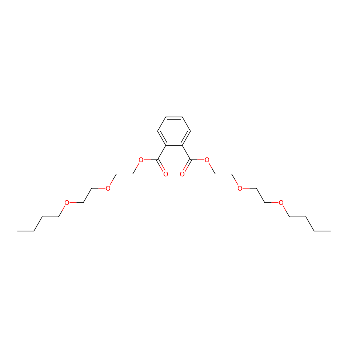 Bis(2-(2-butoxyethoxy)ethyl) phthalate molecular structure, CAS 16672-39-2