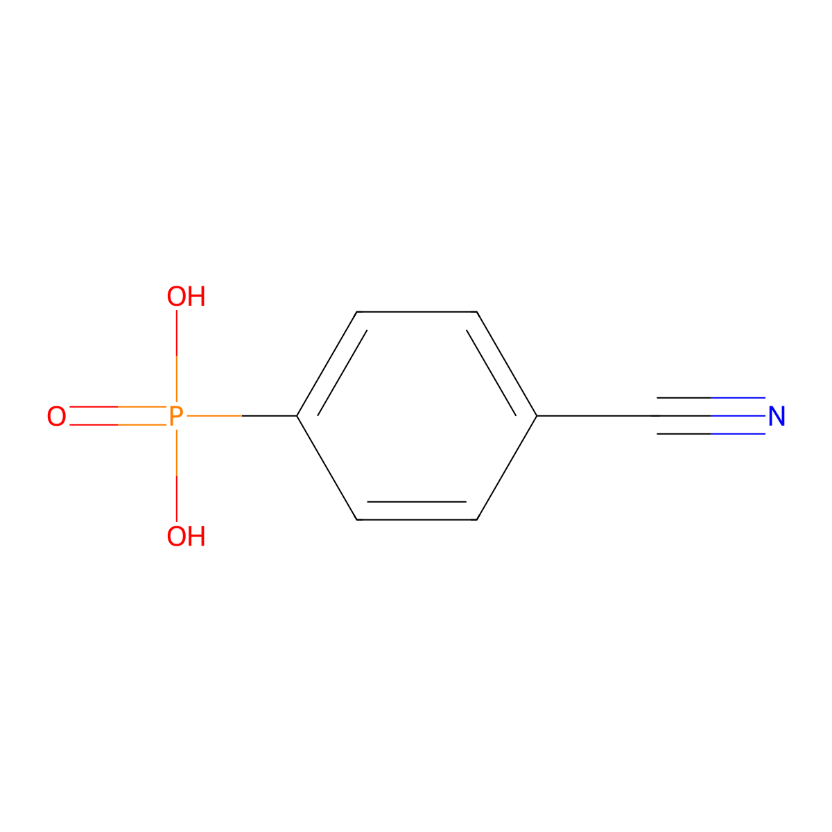 (4-Cyanophenyl)phosphonic acid molecular structure, CAS 16672-78-9