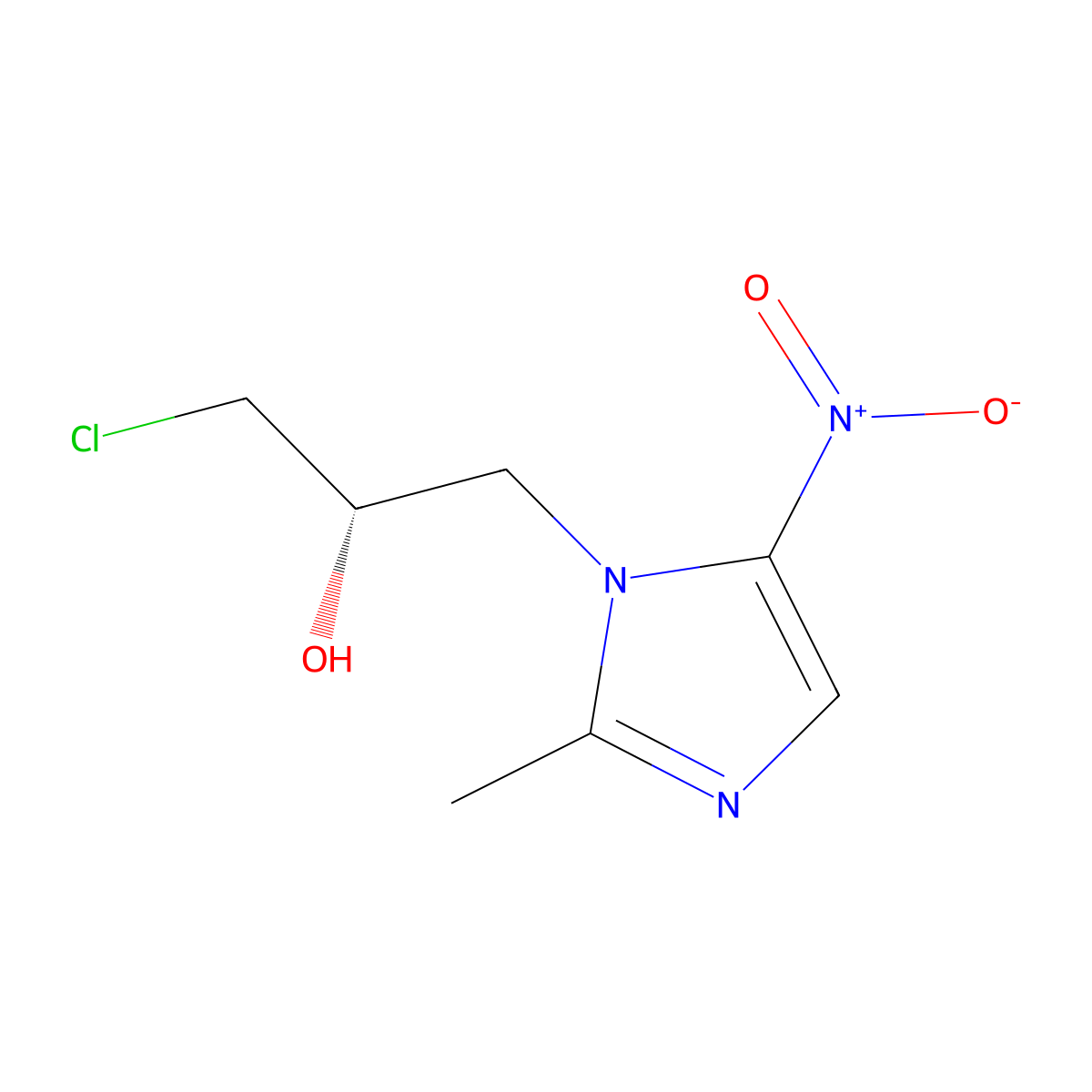 Ornidazole, (S)- molecular structure, CAS 166734-83-4