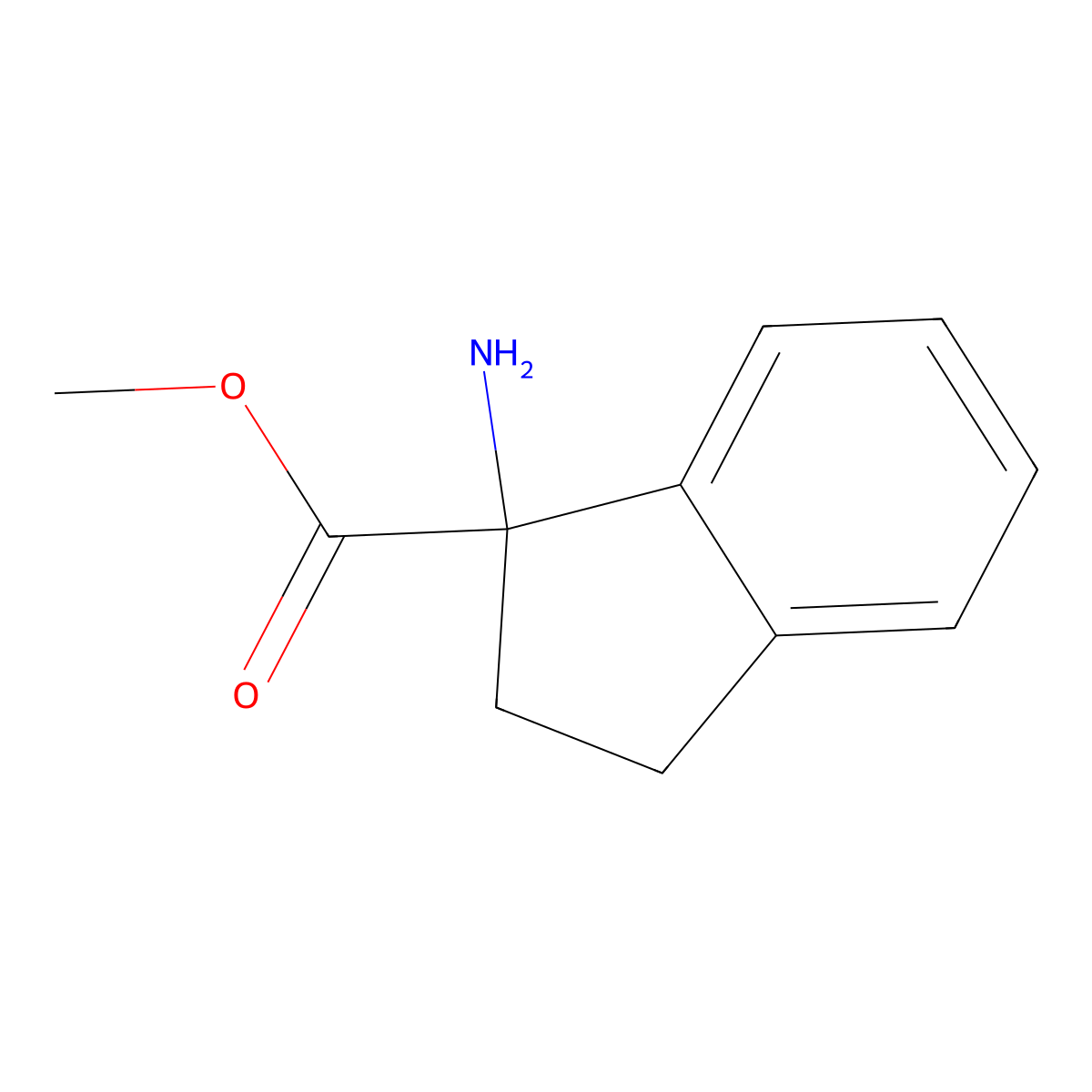 (R)-methyl 1-amino-2,3-dihydro-1H-indene-1-carboxylate molecular structure, CAS 166735-12-2
