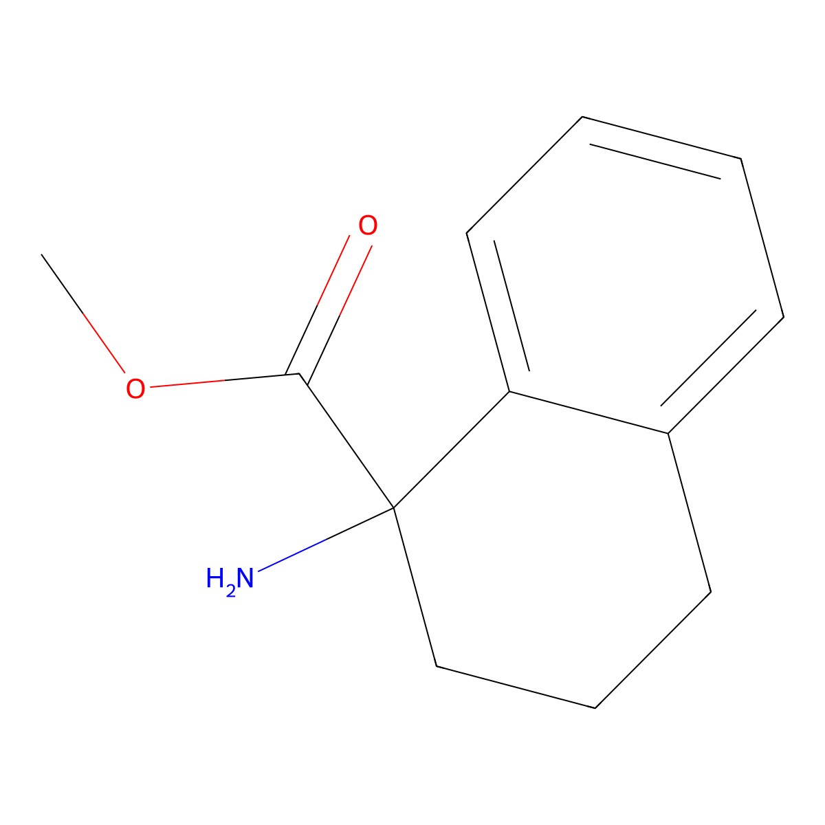 Methyl 1-amino-1,2,3,4-tetrahydronaphthalene-1-carboxylate molecular structure, CAS 166735-19-9