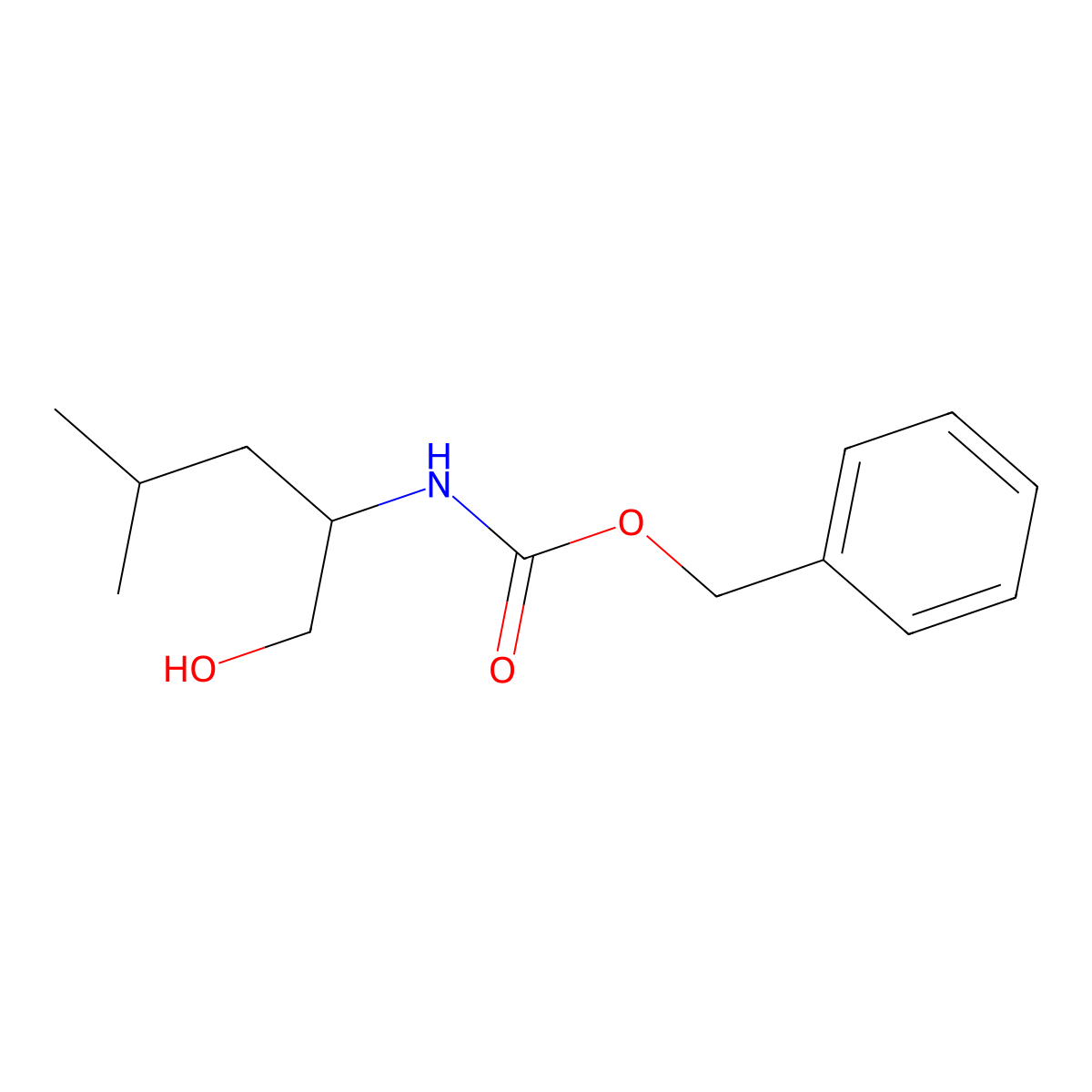 Benzyl (1-hydroxy-4-methylpentan-2-yl)carbamate molecular structure, CAS 166735-51-9
