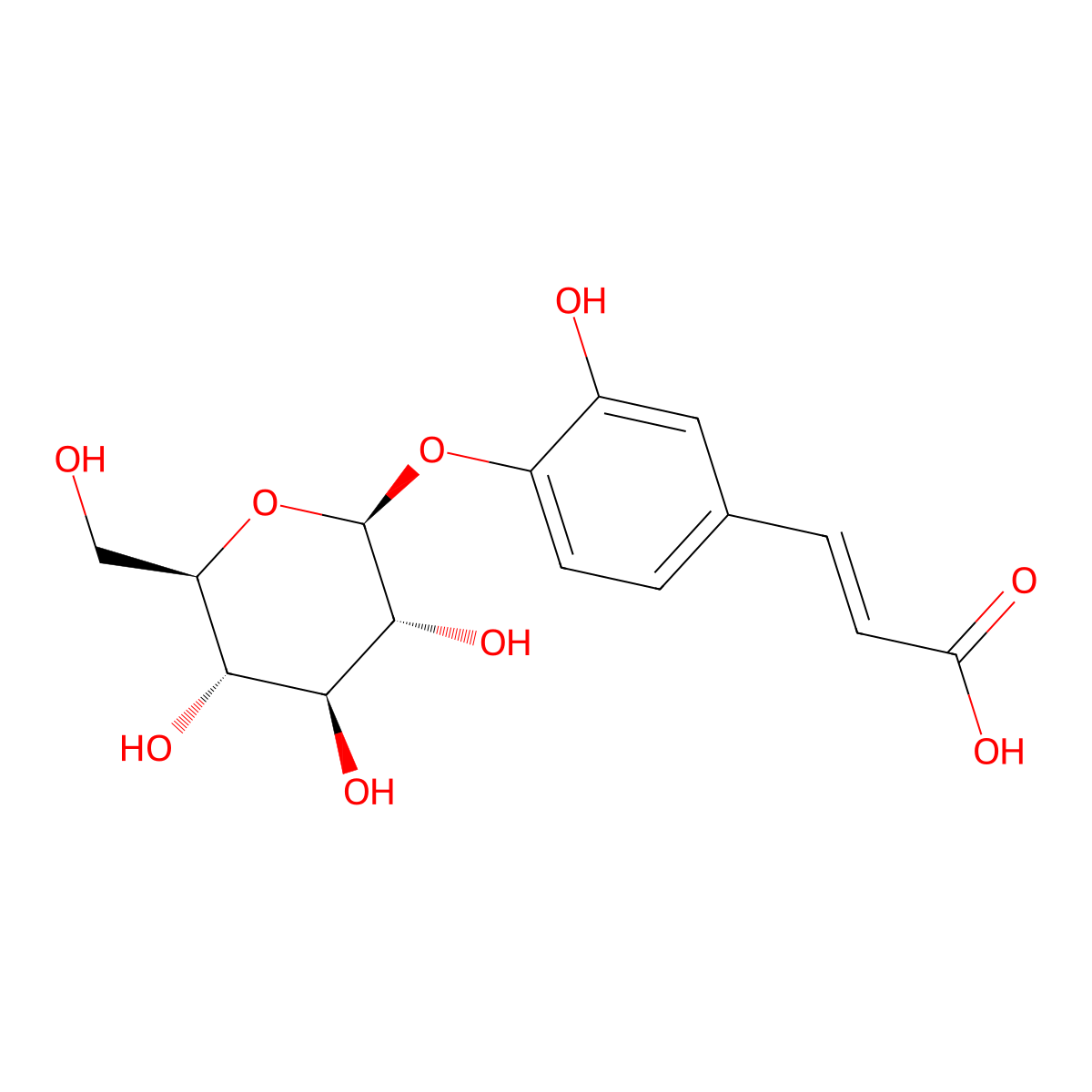 Caffeic Acid 4-O-Glucoside molecular structure, CAS 166735-99-5