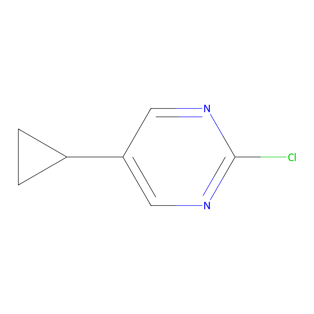 2-Chloro-5-cyclopropylpyrimidine molecular structure, CAS 166740-44-9