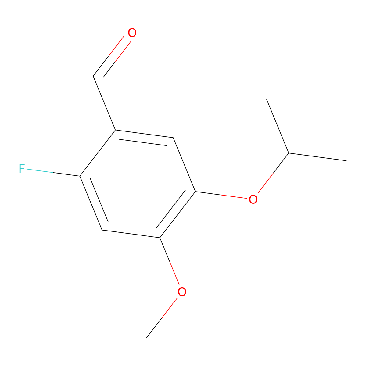 2-Fluoro-5-isopropoxy-4-methoxybenzaldehyde molecular structure, CAS 166742-01-4