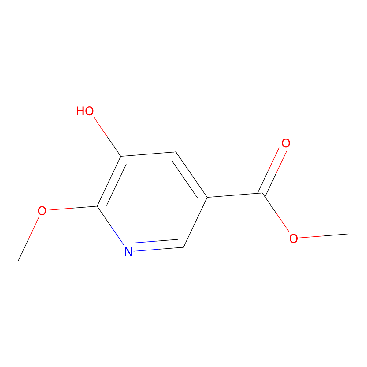 Methyl 5-hydroxy-6-methoxynicotinate molecular structure, CAS 166742-16-1