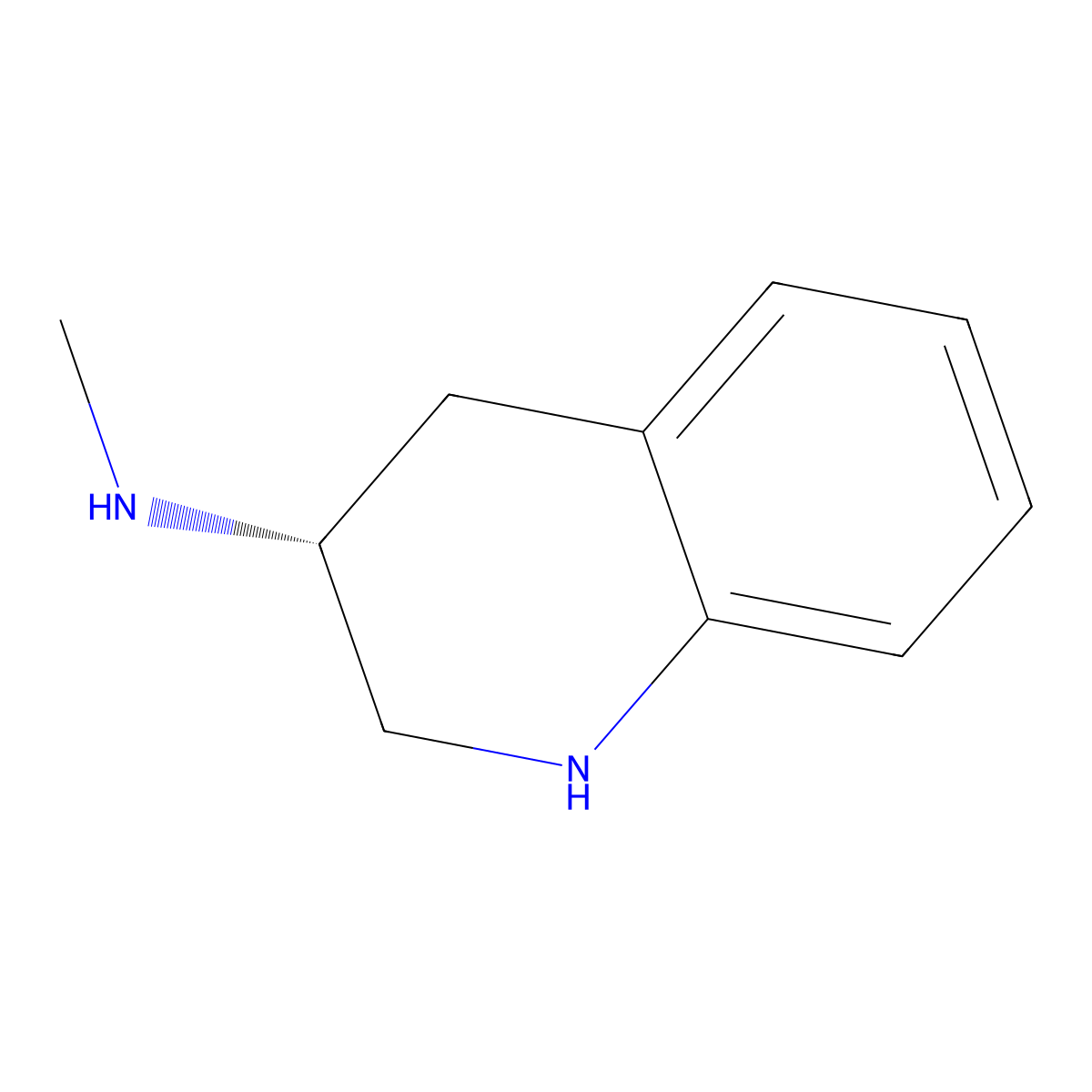 (R)-N-Methyl-1,2,3,4-tetrahydroquinolin-3-amine molecular structure, CAS 166742-75-2