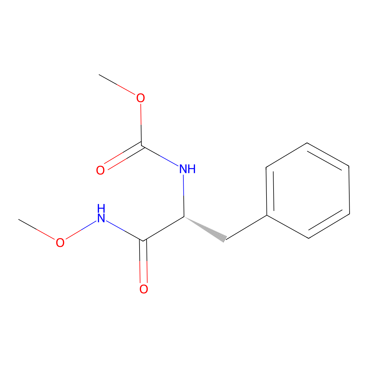(R)-methyl 1-(methoxyamino)-1-oxo-3-phenylpropan-2-ylcarbamate molecular structure, CAS 166742-96-7