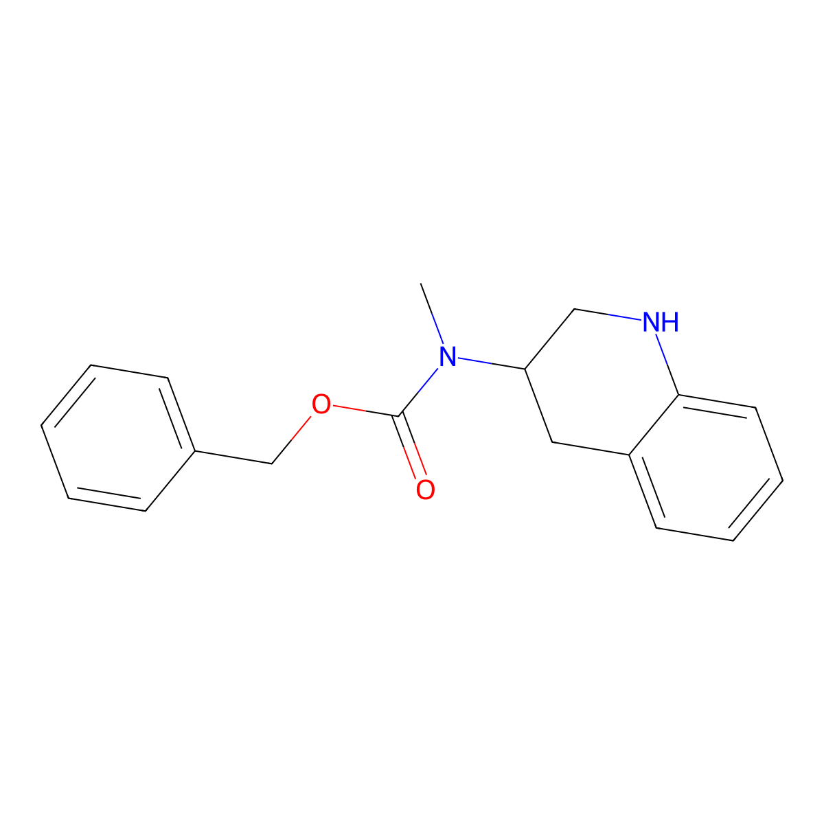 (R)-Benzyl methyl(1,2,3,4-tetrahydroquinolin-3-yl)carbamate molecular structure, CAS 166742-98-9