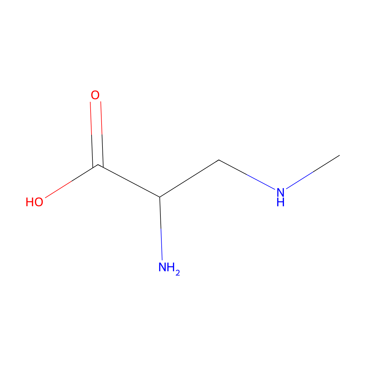 alpha-Amino-beta-methylaminopropionic acid molecular structure, CAS 16676-91-8