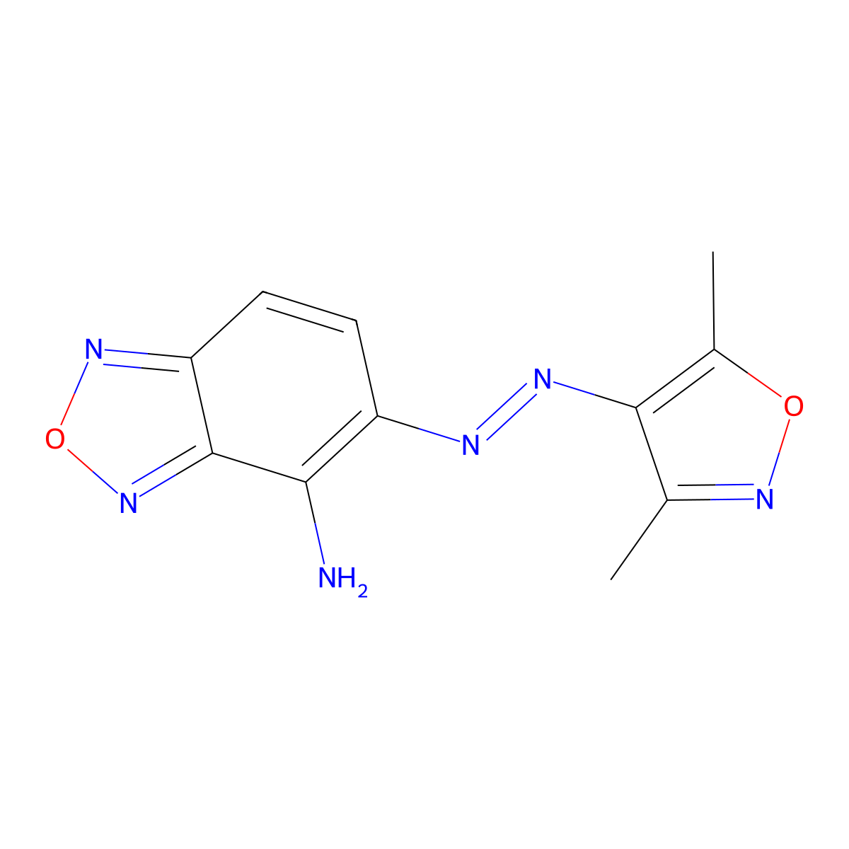5-((3,5-Dimethyl-4-isoxazolyl)diazenyl)-2,1,3-benzoxadiazol-4-amine molecular structure, CAS 166766-10-5