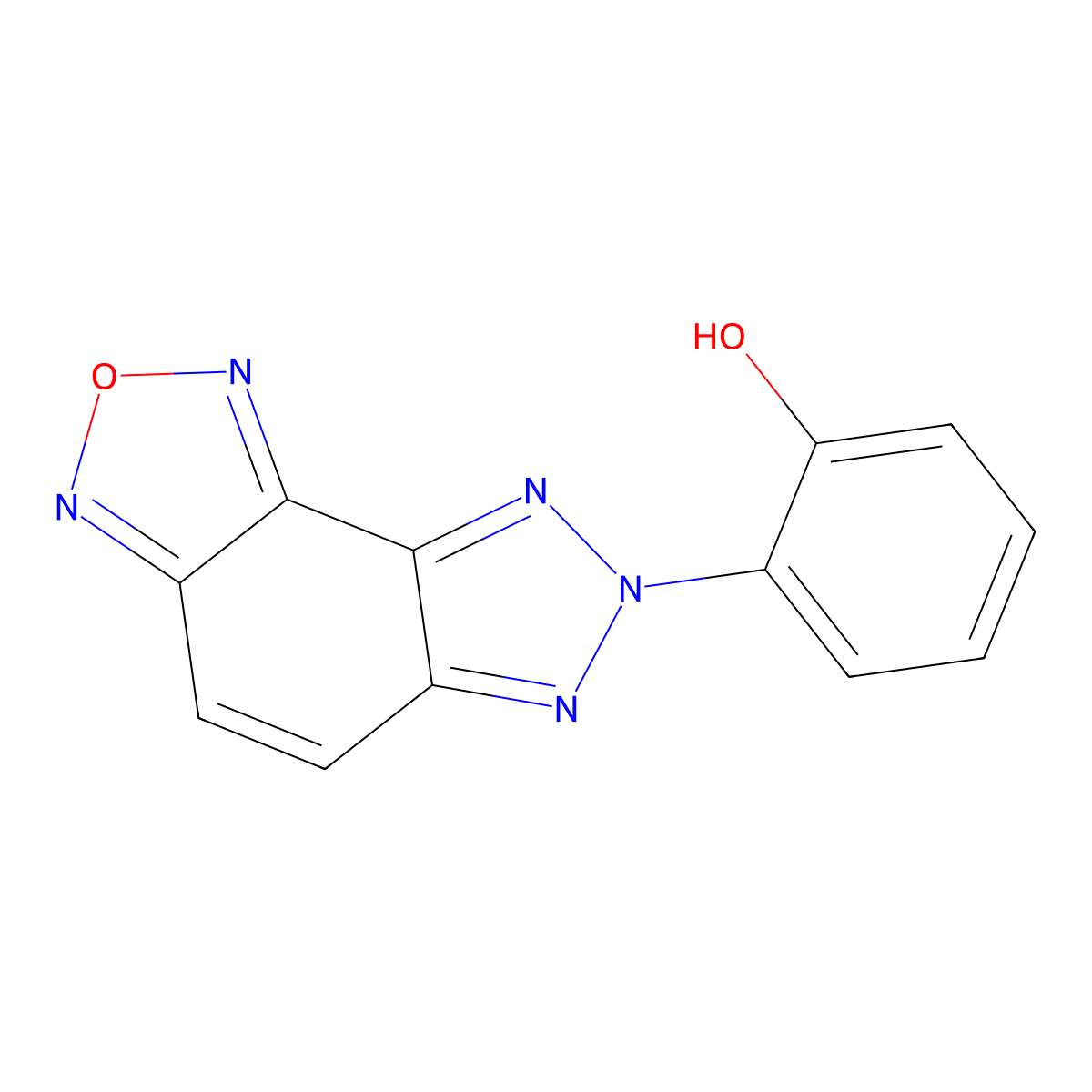 2-(7H-[1,2,3]Triazolo[4,5-E][2,1,3]benzoxadiazol-7-yl)phenol molecular structure, CAS 166766-15-0