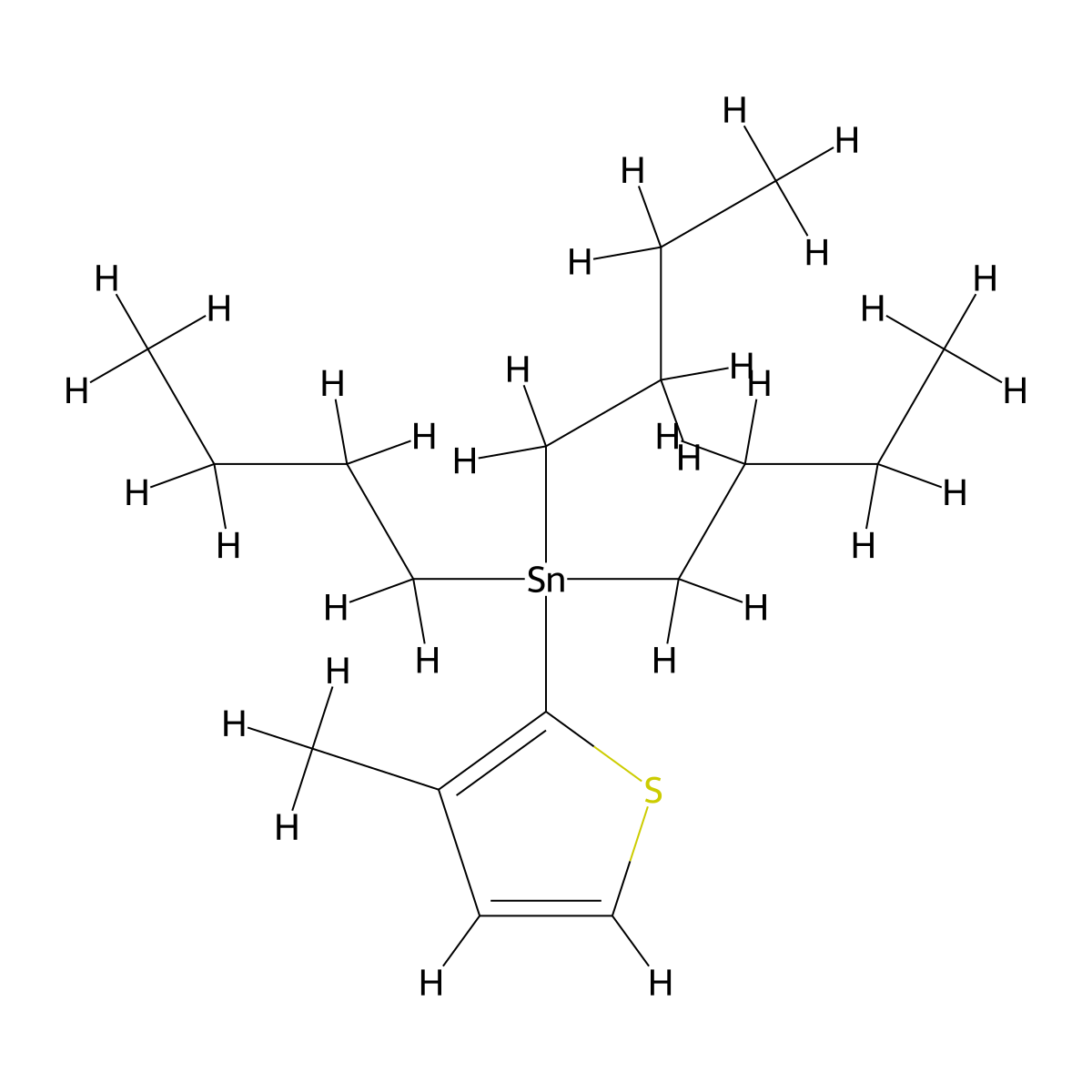 3-Methyl-2-(tributylstannyl)thiophene molecular structure, CAS 166766-89-8