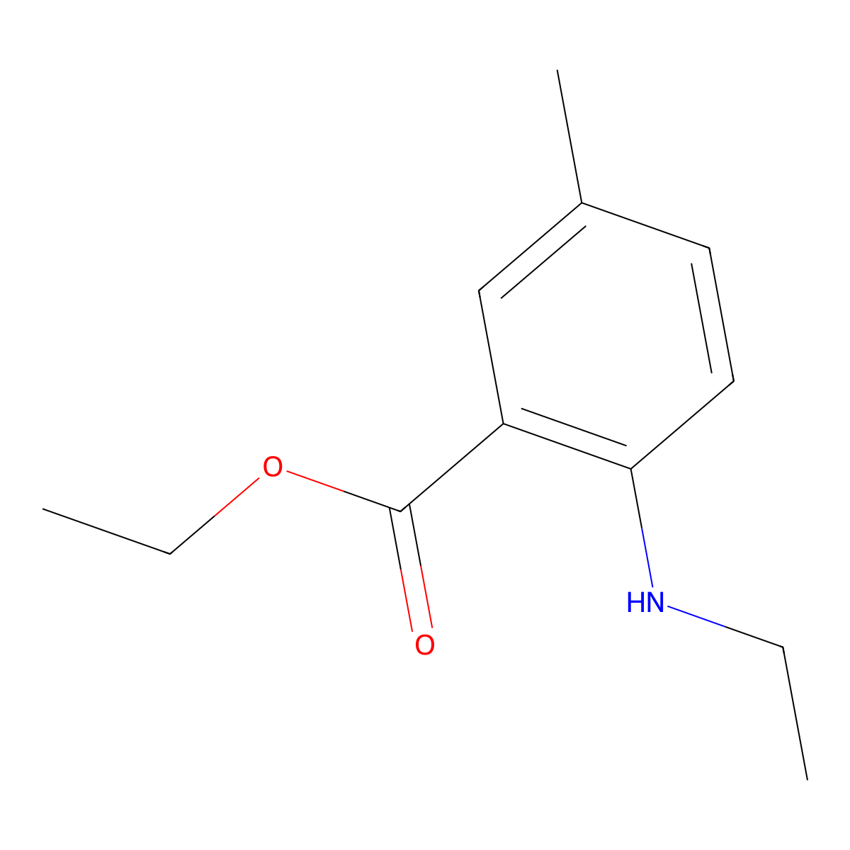 Ethyl 2-(ethylamino)-5-methylbenzoate molecular structure, CAS 1667730-52-0