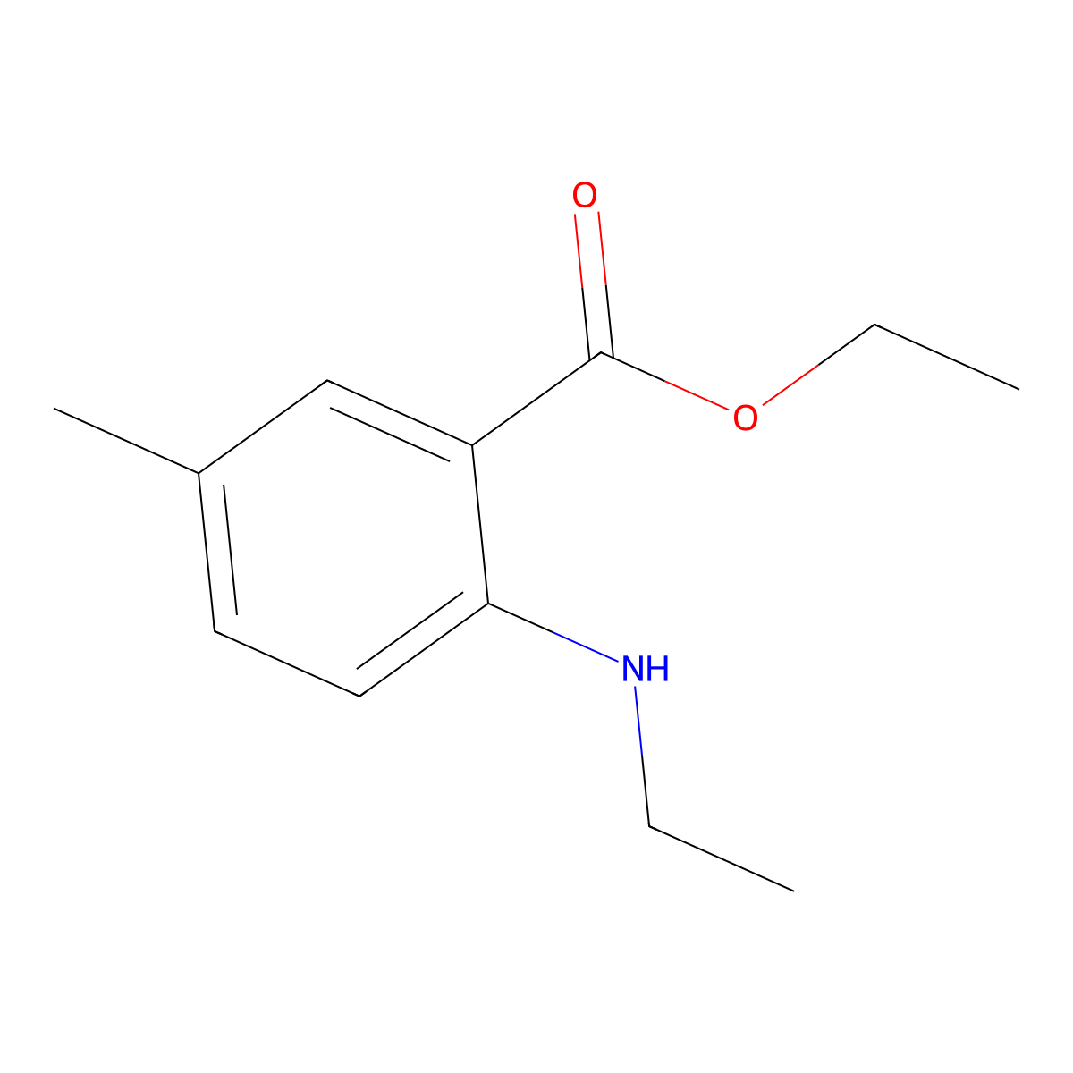 Ethyl 2-(ethylamino)-5-methylbenzoate molecular structure, CAS 1667730-52-0