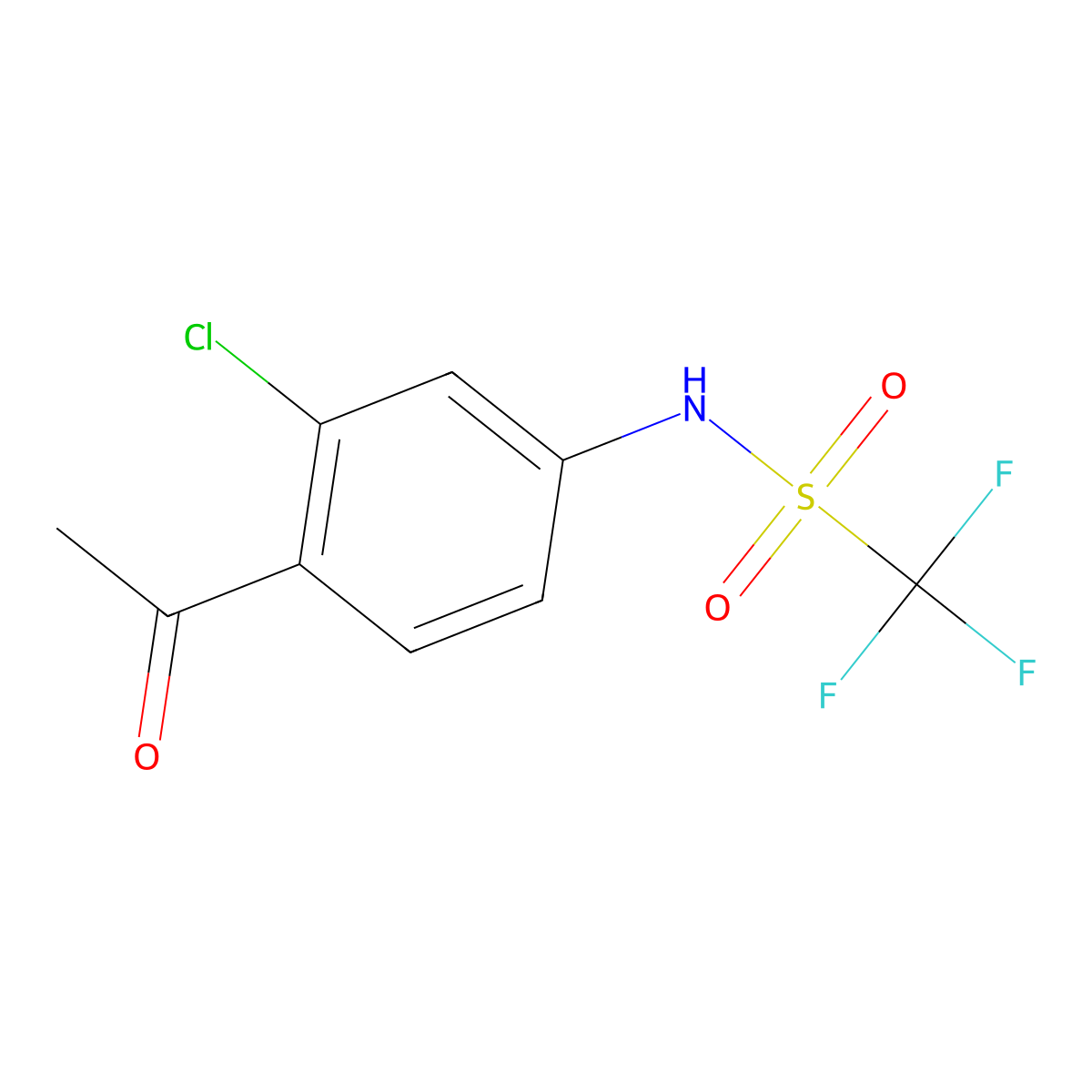 N-(4-acetyl-3-chlorophenyl)-1,1,1-trifluoromethanesulfonamide molecular structure, CAS 1667753-33-4