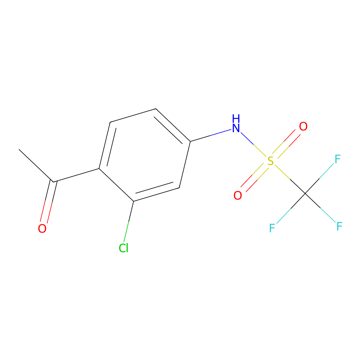 N-(4-acetyl-3-chlorophenyl)-1,1,1-trifluoromethanesulfonamide molecular structure, CAS 1667753-33-4