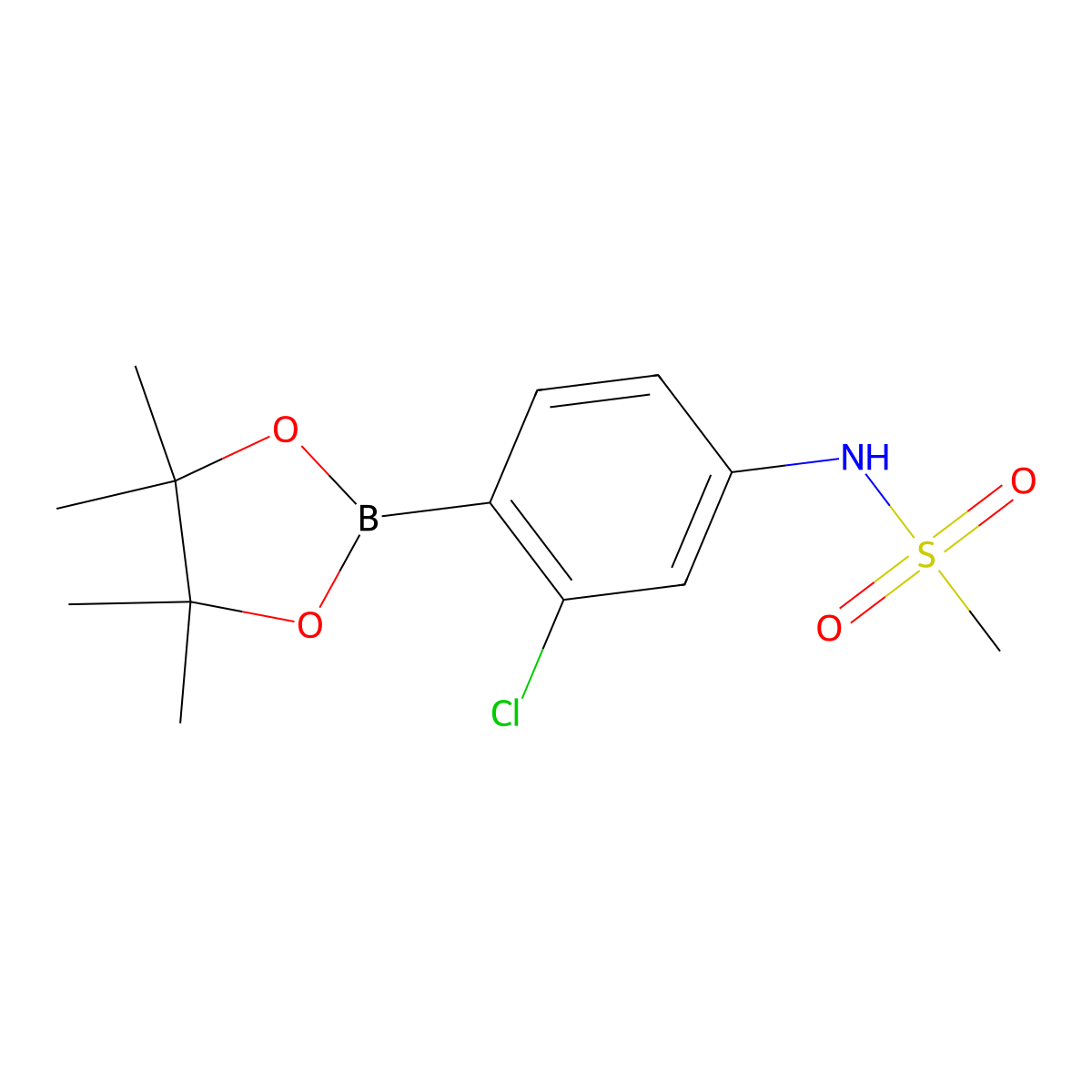 N-(3-chloro-4-(4,4,5,5-tetramethyl-1,3,2-dioxaborolan-2-yl)phenyl)methanesulfonamide molecular structure, CAS 1667753-37-8