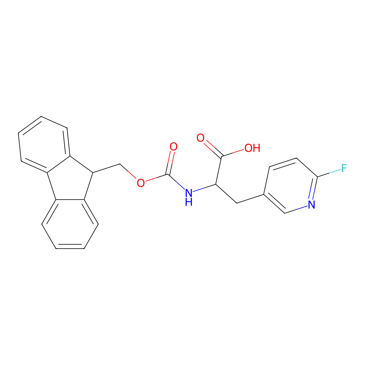 Fmoc-3-(6-fluoro-3-pyridyl)-L-alanine molecular structure, CAS 1667753-66-3