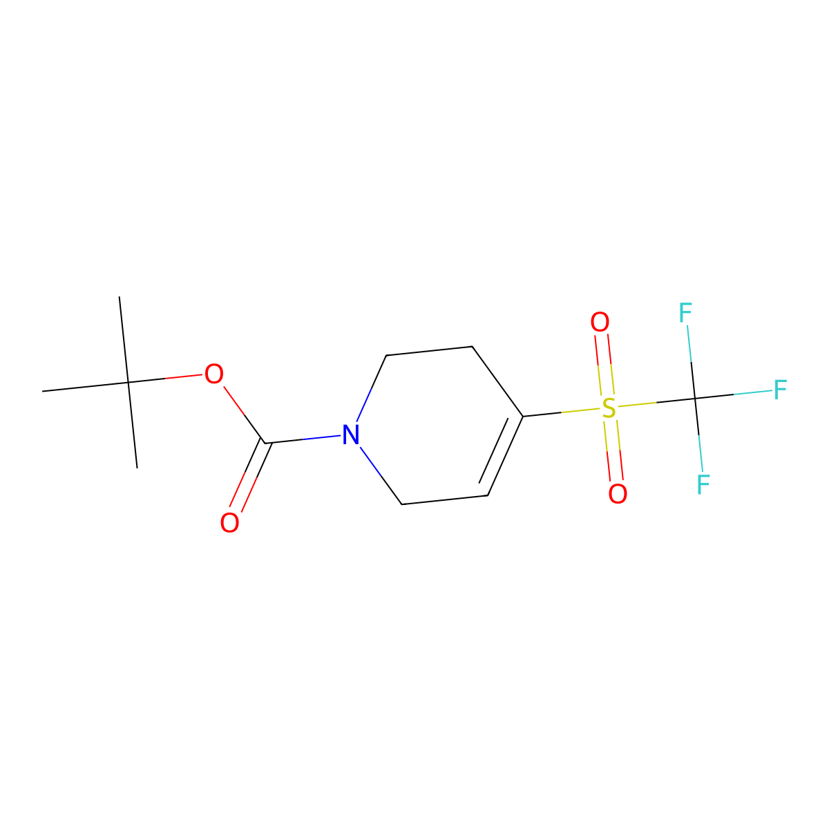Tert-butyl 4-((trifluoromethyl)sulfonyl)-3,6-dihydropyridine-1(2H)-carboxylate molecular structure, CAS 1667762-44-8