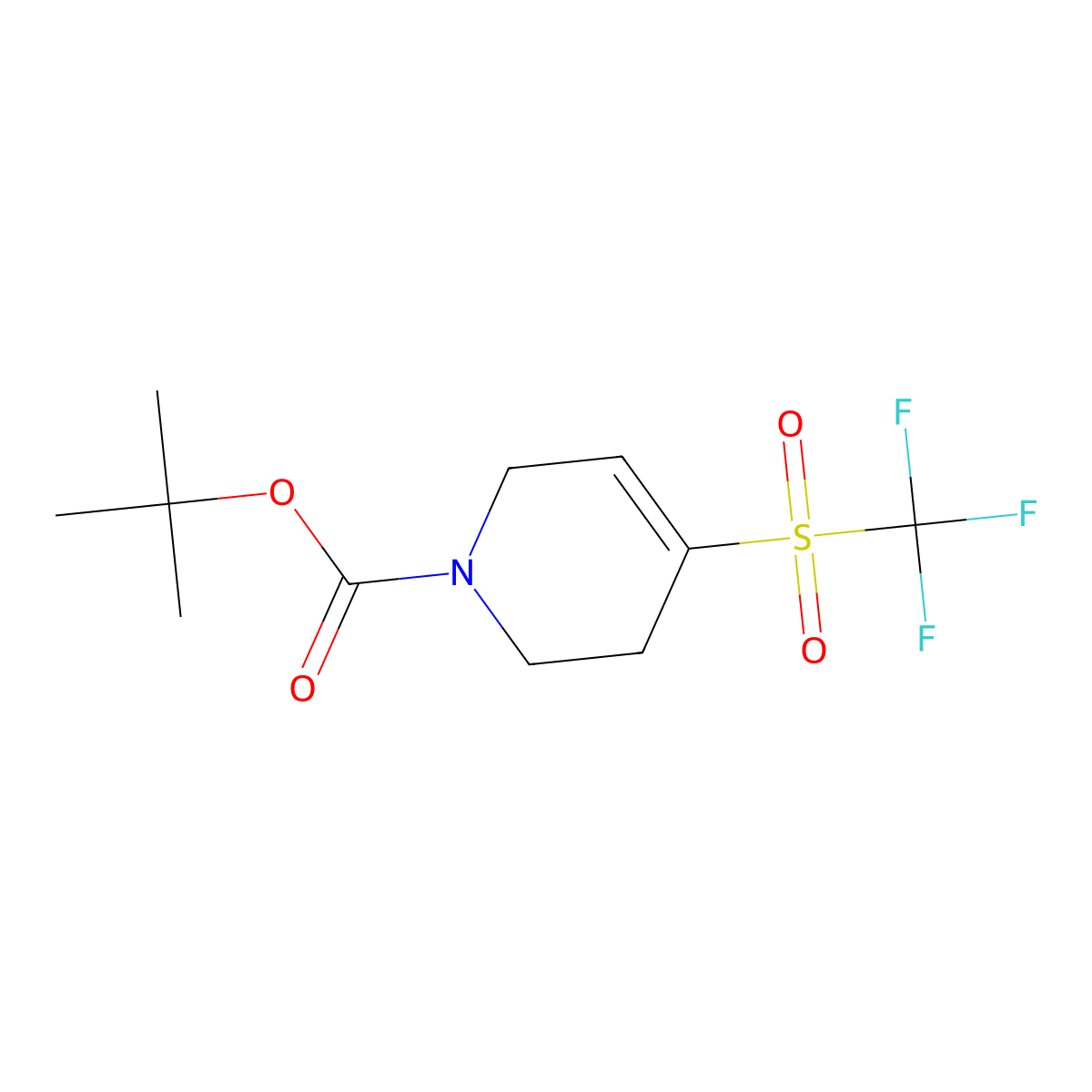 Tert-butyl 4-((trifluoromethyl)sulfonyl)-3,6-dihydropyridine-1(2H)-carboxylate molecular structure, CAS 1667762-44-8