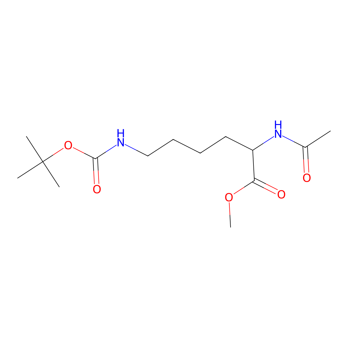 methyl (2S)-6-{[(tert-butoxy)carbonyl]amino}-2-acetamidohexanoate molecular structure, CAS 16679-49-5