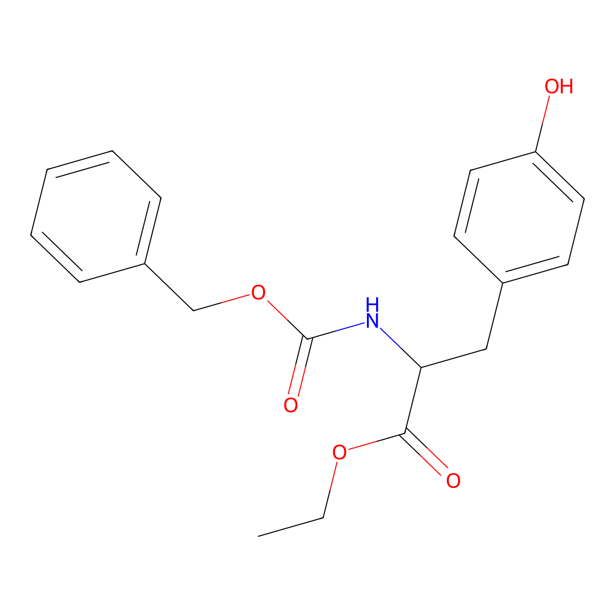 (S)-Ethyl 2-(((benzyloxy)carbonyl)amino)-3-(4-hydroxyphenyl)propanoate molecular structure, CAS 16679-94-0