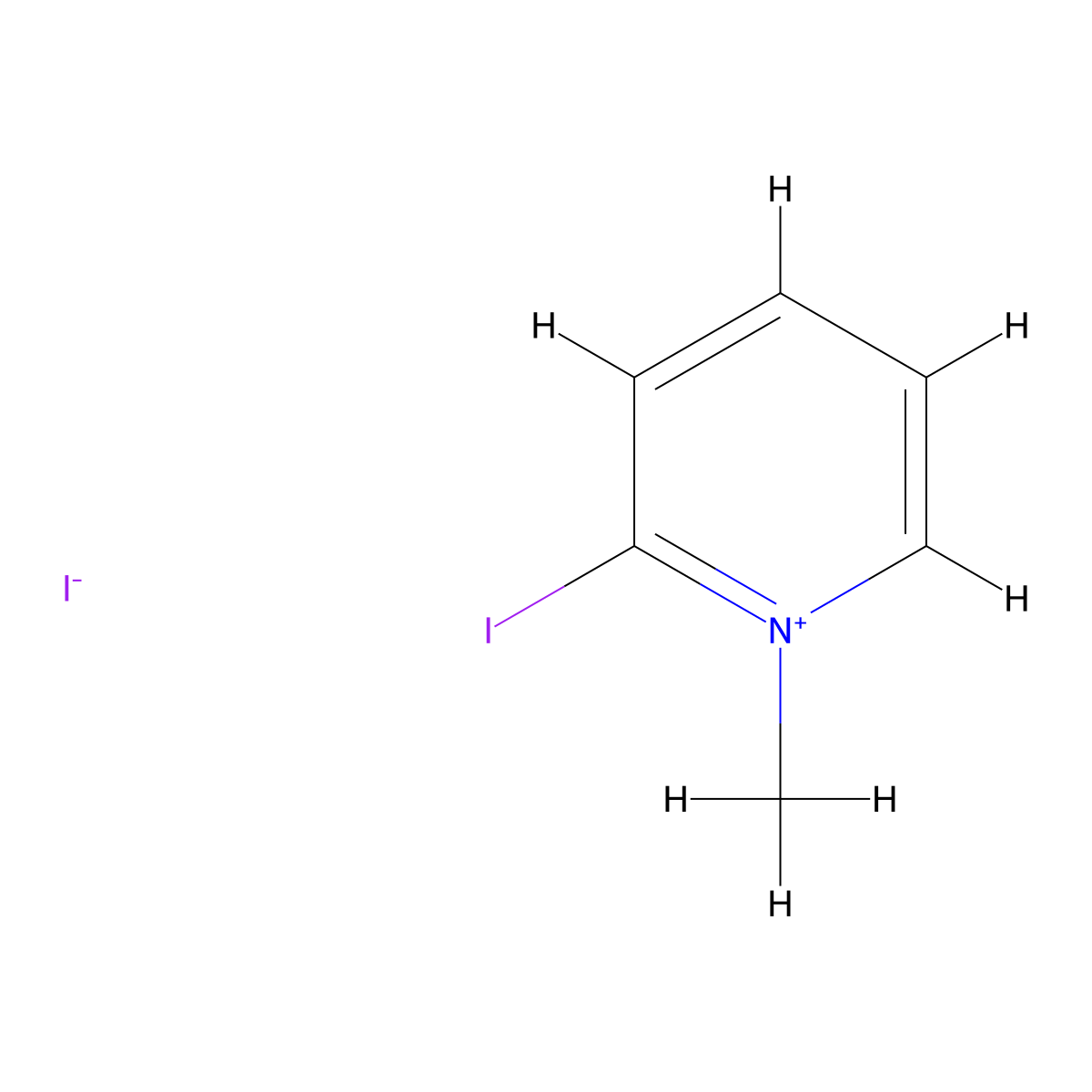 Pyridinium, 2-iodo-1-methyl-, iodide (1:1) molecular structure, CAS 1668-06-0