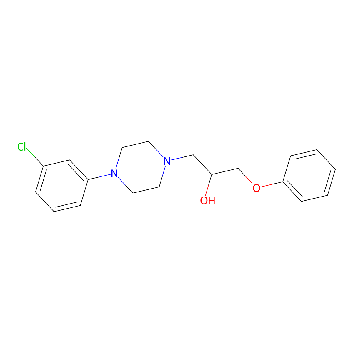 1-[4-(3-Chlorophenyl)piperazin-1-yl]-3-phenoxypropan-2-ol molecular structure, CAS 1668-42-4