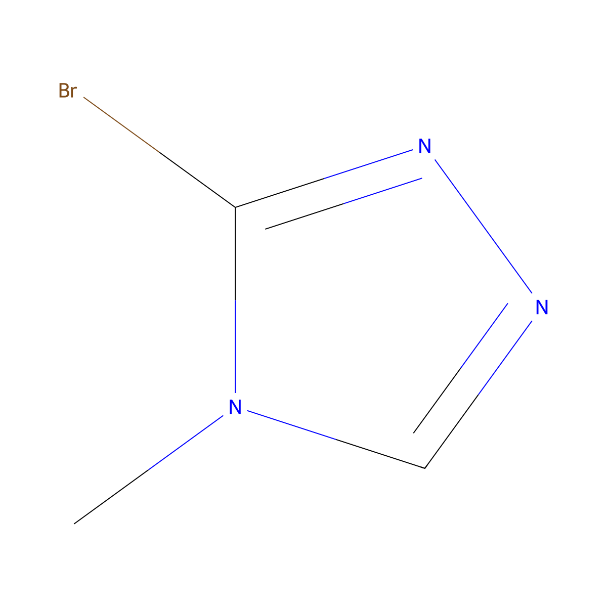 4H-1,2,4-Triazole, 3-bromo-4-methyl- molecular structure, CAS 16681-73-5