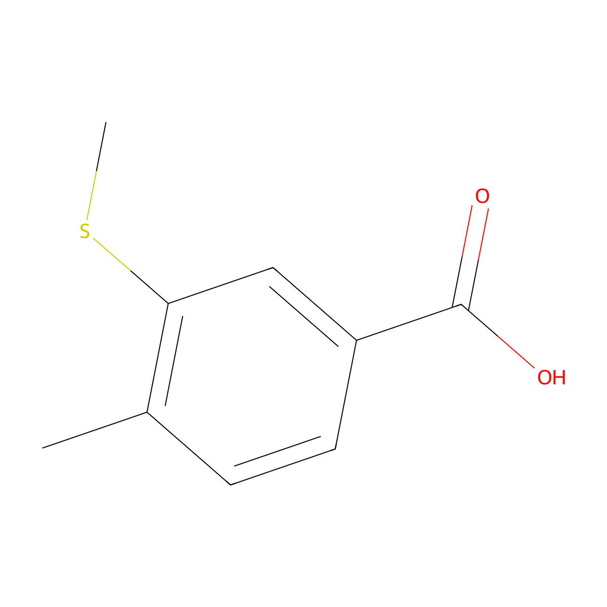 4-Methyl-3-(methylthio)benzoic acid molecular structure, CAS 166811-59-2