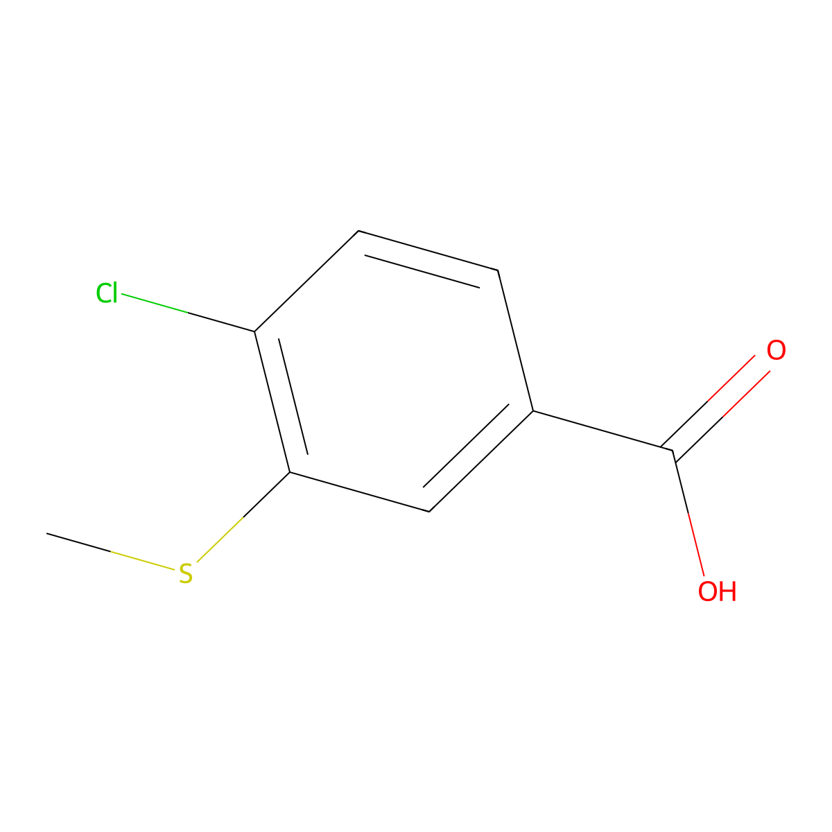4-Chloro-3-(methylthio)benzoic acid molecular structure, CAS 166811-60-5