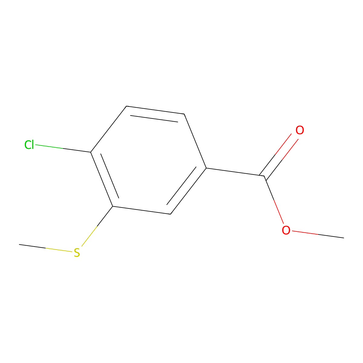 Methyl 4-chloro-3-(methylthio)benzoate molecular structure, CAS 166811-70-7