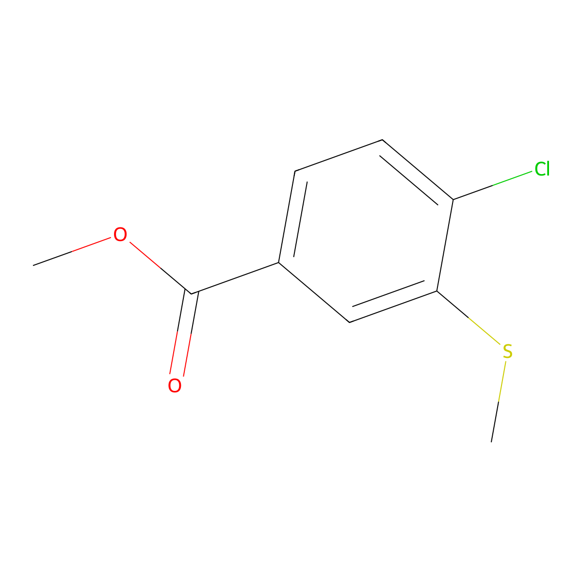 Methyl 4-chloro-3-(methylthio)benzoate molecular structure, CAS 166811-70-7