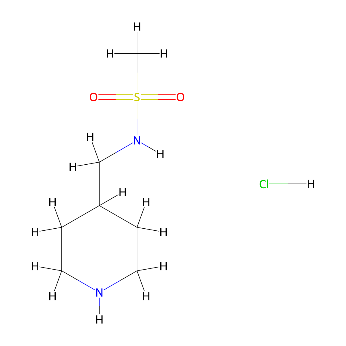 N-(Piperidin-4-ylmethyl)methanesulfonamide hydrochloride molecular structure, CAS 166815-15-2