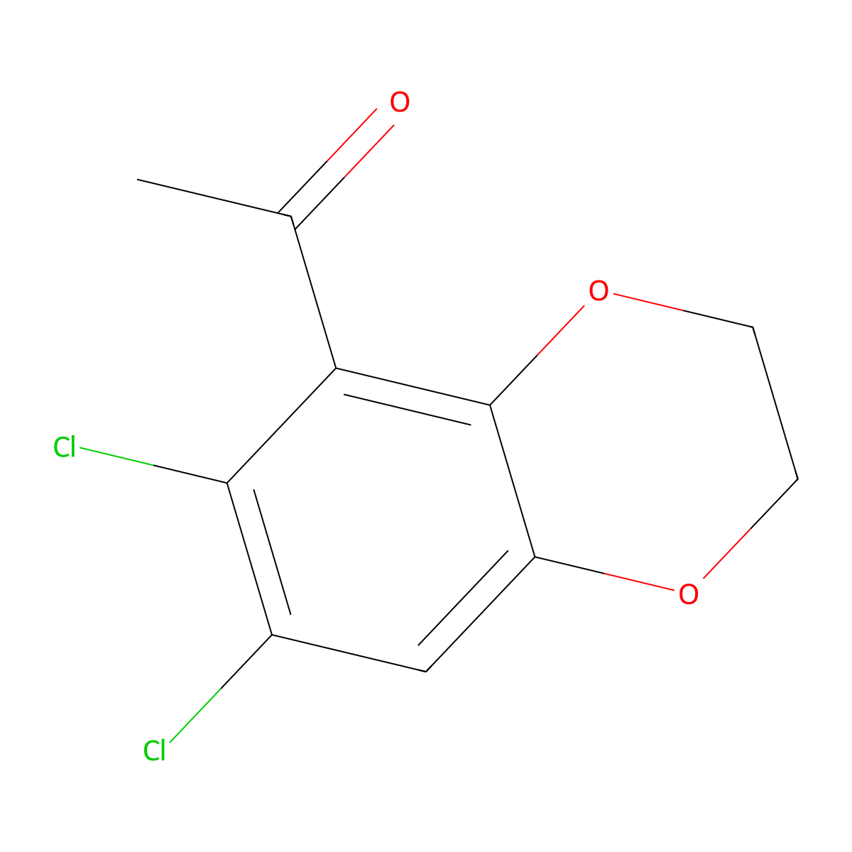 1-(6,7-Dichloro-2,3-dihydro-1,4-benzodioxin-5-yl)-1-ethanone molecular structure, CAS 166816-11-1