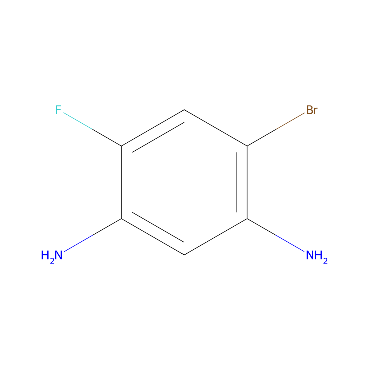 4-Bromo-6-fluorobenzene-1,3-diamine molecular structure, CAS 166818-71-9