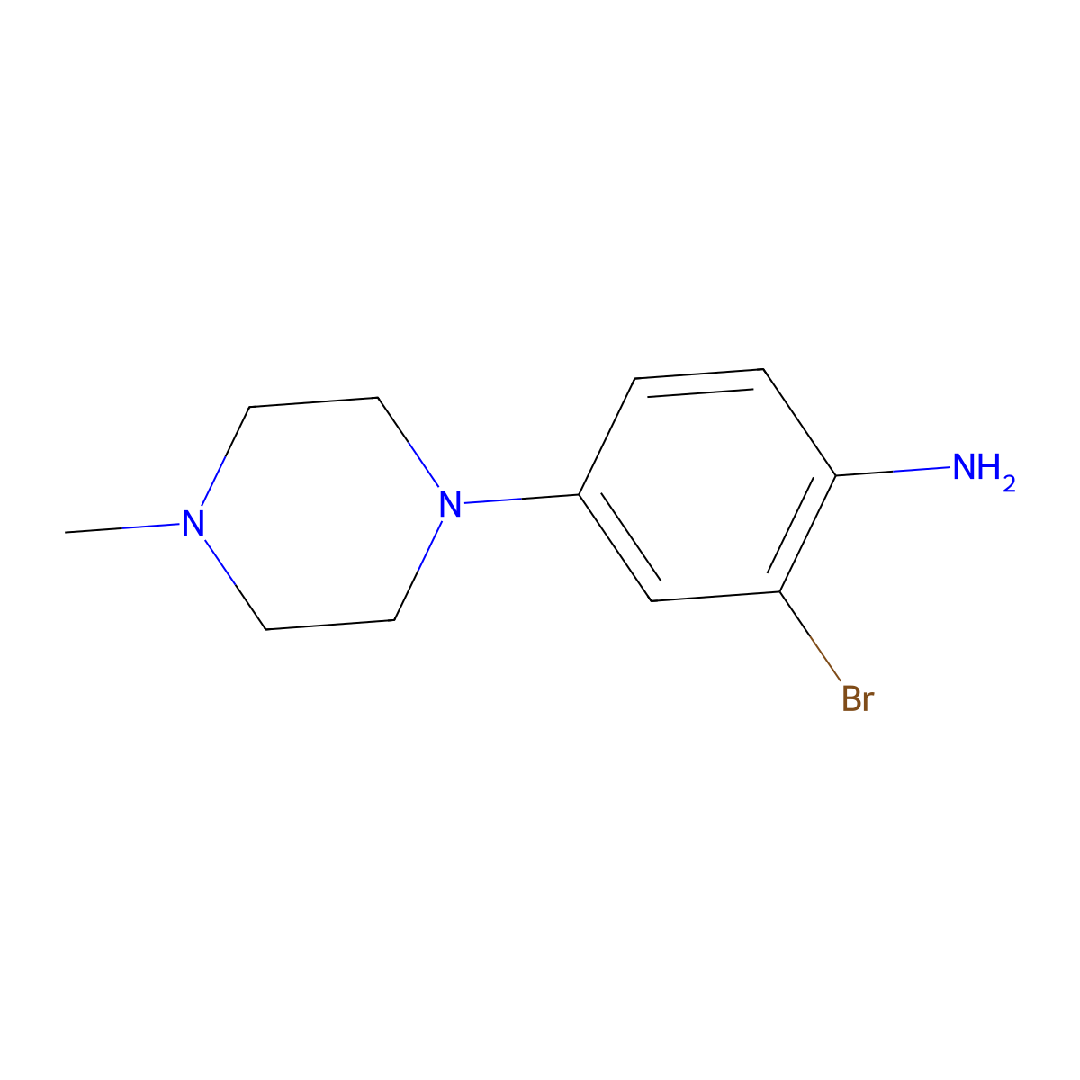 2-Bromo-4-(4-methylpiperazin-1-yl)aniline molecular structure, CAS 166818-86-6