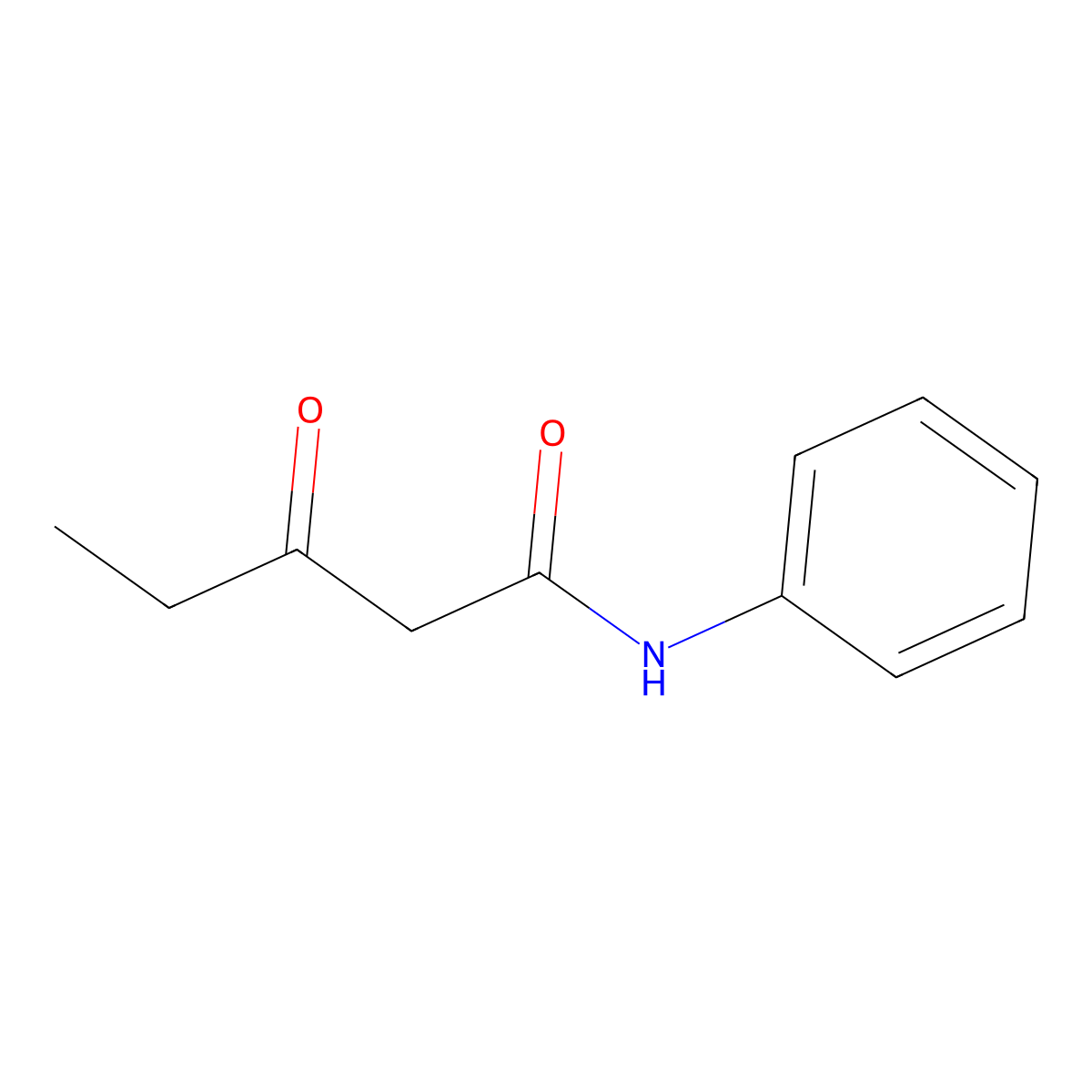 3-oxo-N-phenylpentanamide molecular structure, CAS 16682-97-6