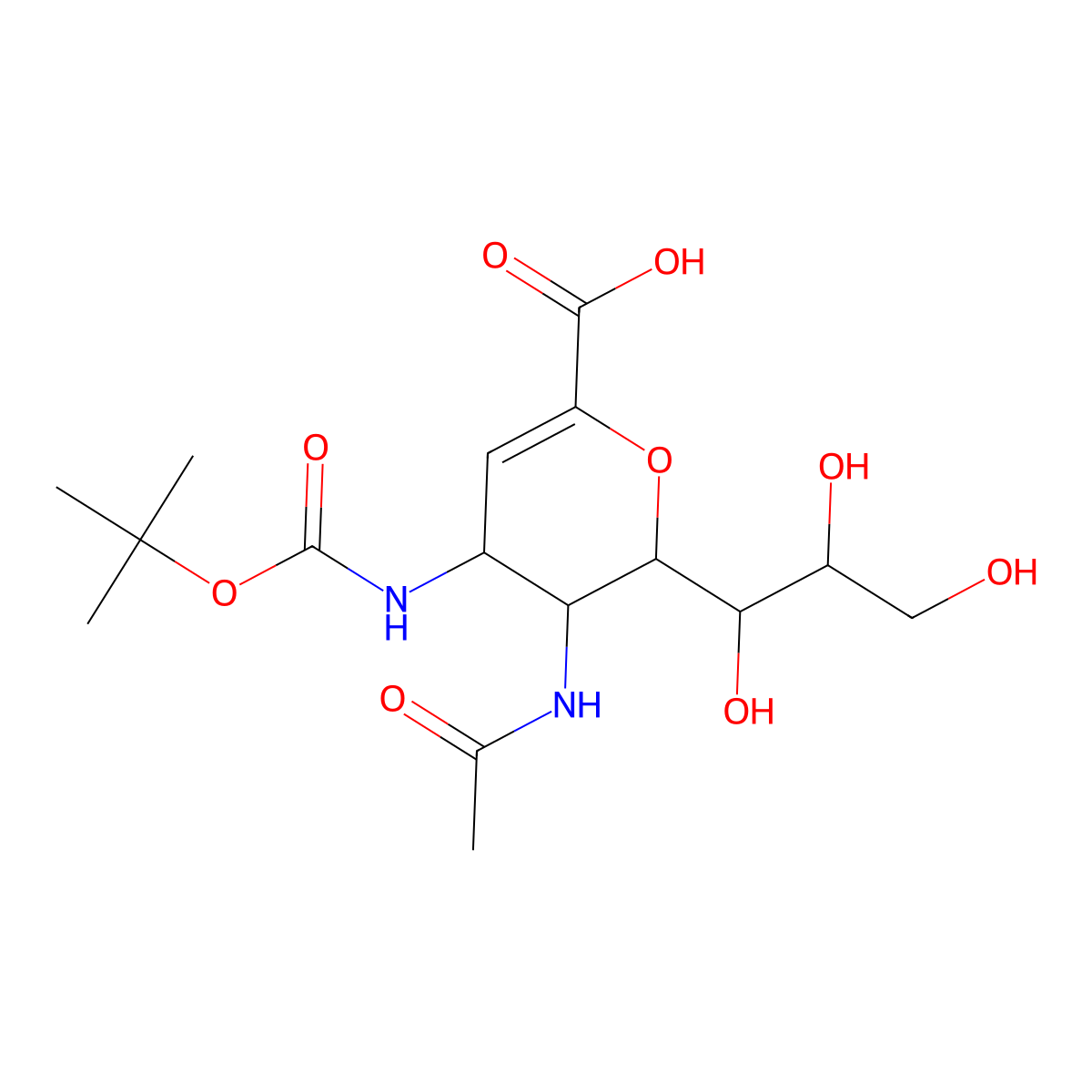 4-N-tert-Butyloxycarbonyl Zanamivir Amine molecular structure, CAS 166830-74-6