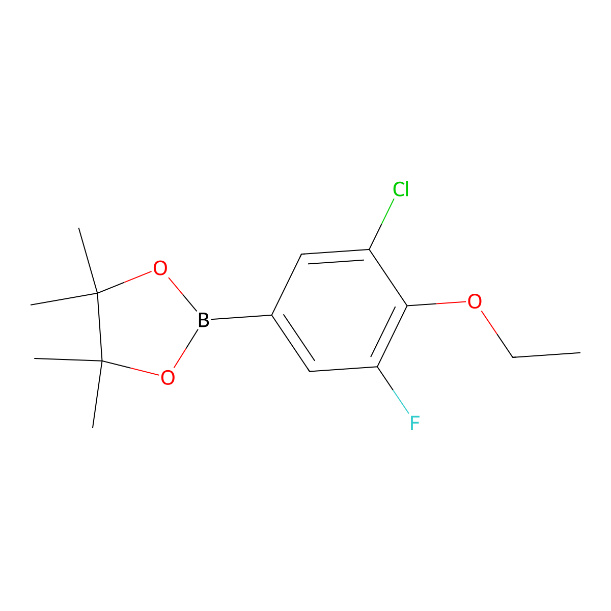 2-(3-Chloro-4-ethoxy-5-fluorophenyl)-4,4,5,5-tetramethyl-1,3,2-dioxaborolane molecular structure, CAS 1668474-08-5