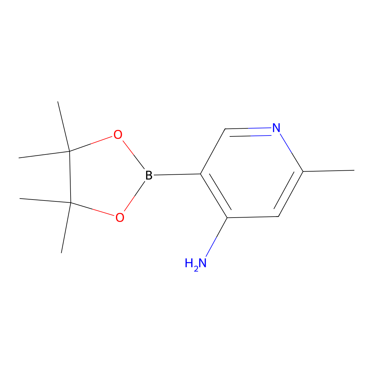 2-Methyl-5-(4,4,5,5-tetramethyl-1,3,2-dioxaborolan-2-yl)pyridin-4-amine molecular structure, CAS 1668475-78-2