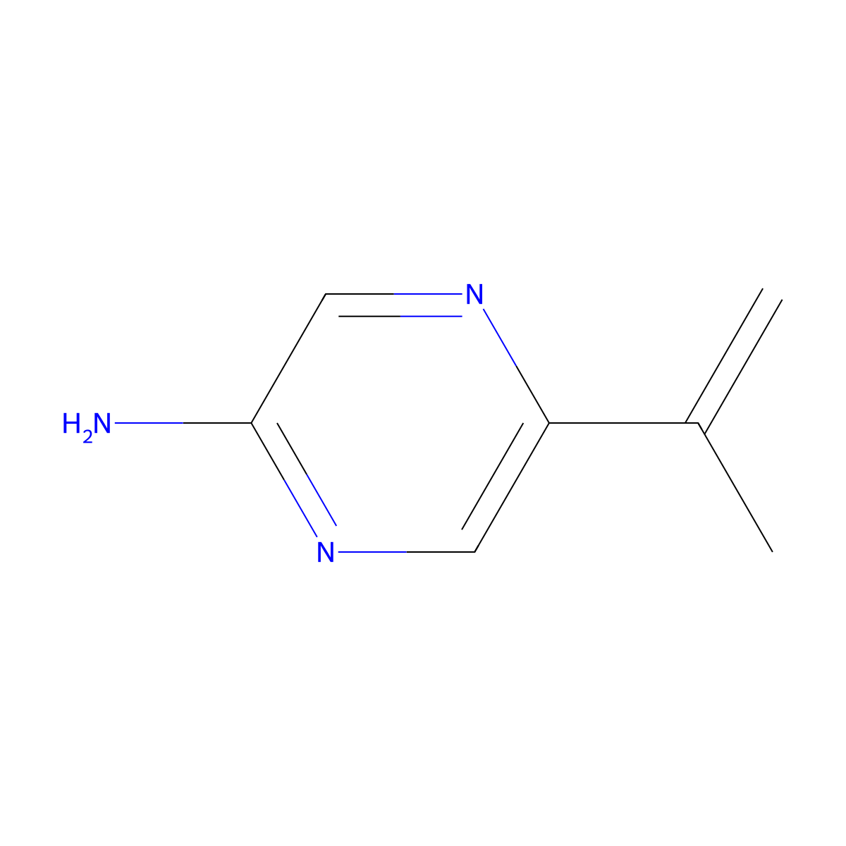 5-(1-Methylethenyl)-2-pyrazinamine molecular structure, CAS 1668581-40-5