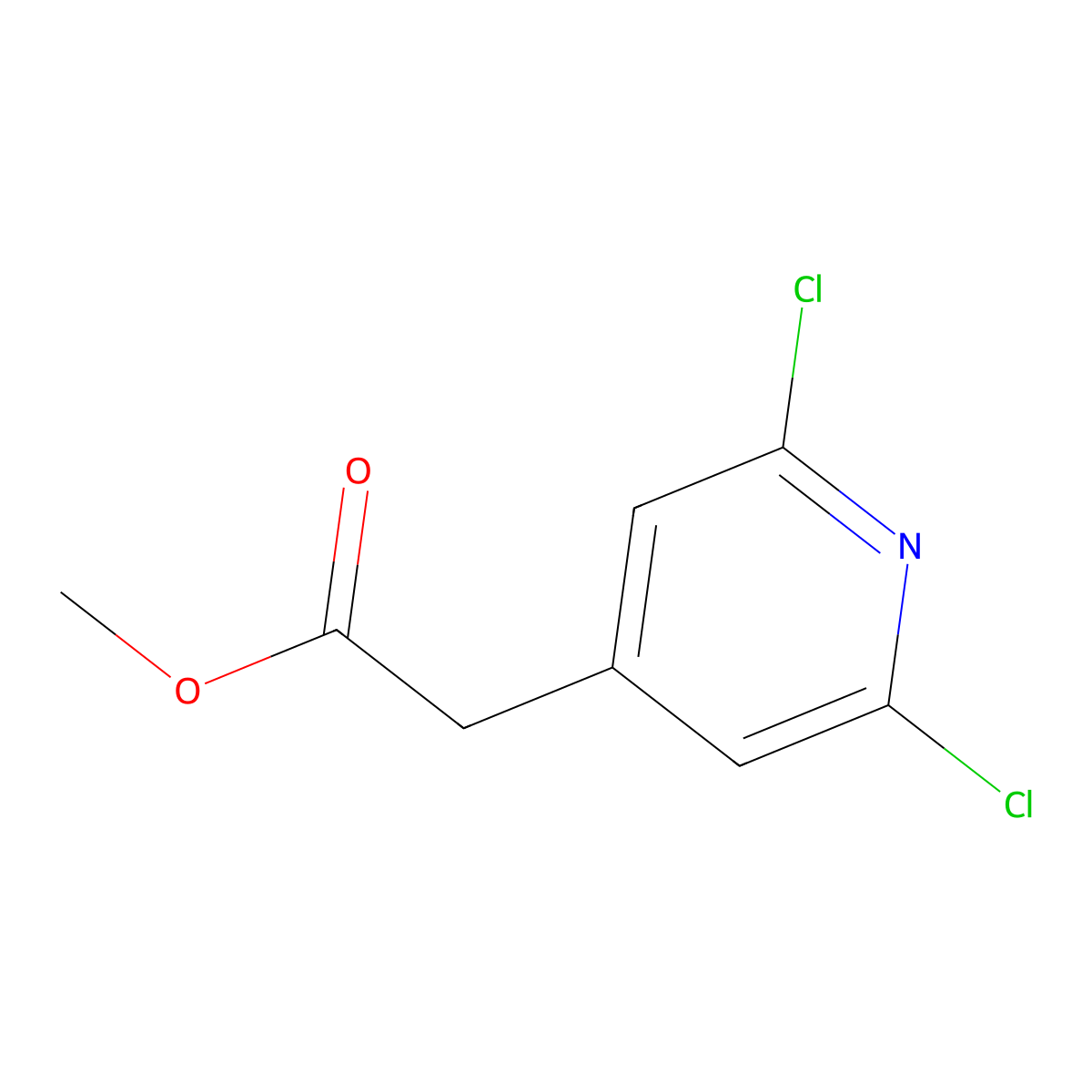 Methyl 2-(2,6-dichloropyridin-4-yl)acetate molecular structure, CAS 1668588-70-2