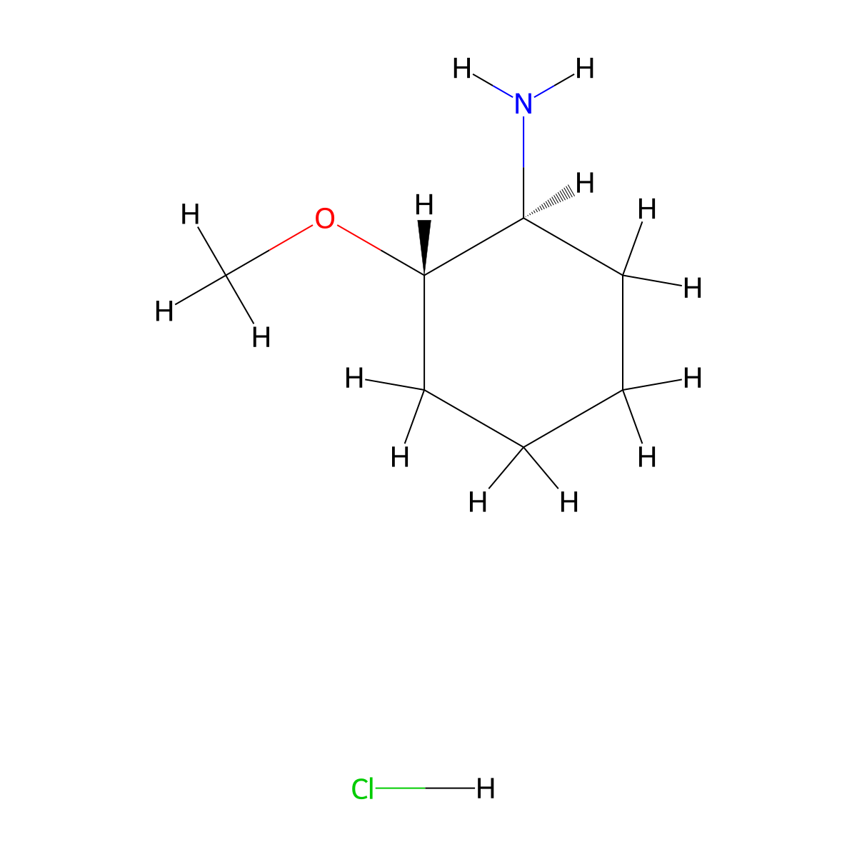(1S,2S)-2-methoxycyclohexanamine;hydrochloride molecular structure, CAS 1668594-28-2
