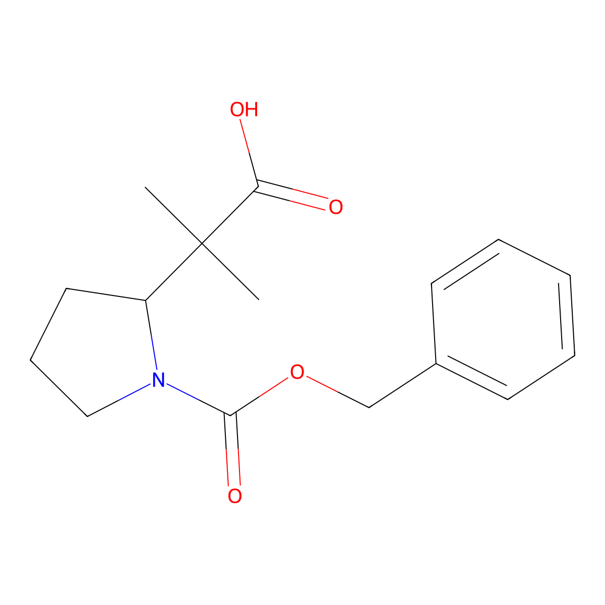 2-{1-[(Benzyloxy)carbonyl]pyrrolidin-2-yl}-2-methylpropanoic acid molecular structure, CAS 1668600-49-4
