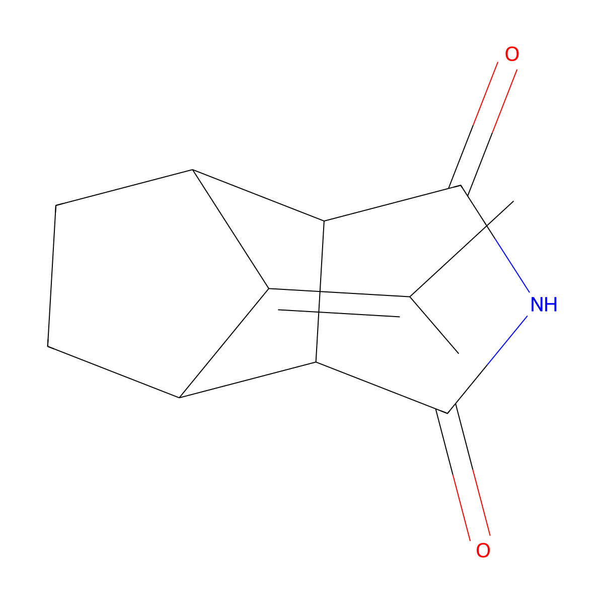 rel-(3aR,4R,7S,7aS)-8-(1-methylethylidene)hexahydro-1H-4,7-methanoisoindole-1,3-dione molecular structure, CAS 166878-52-0