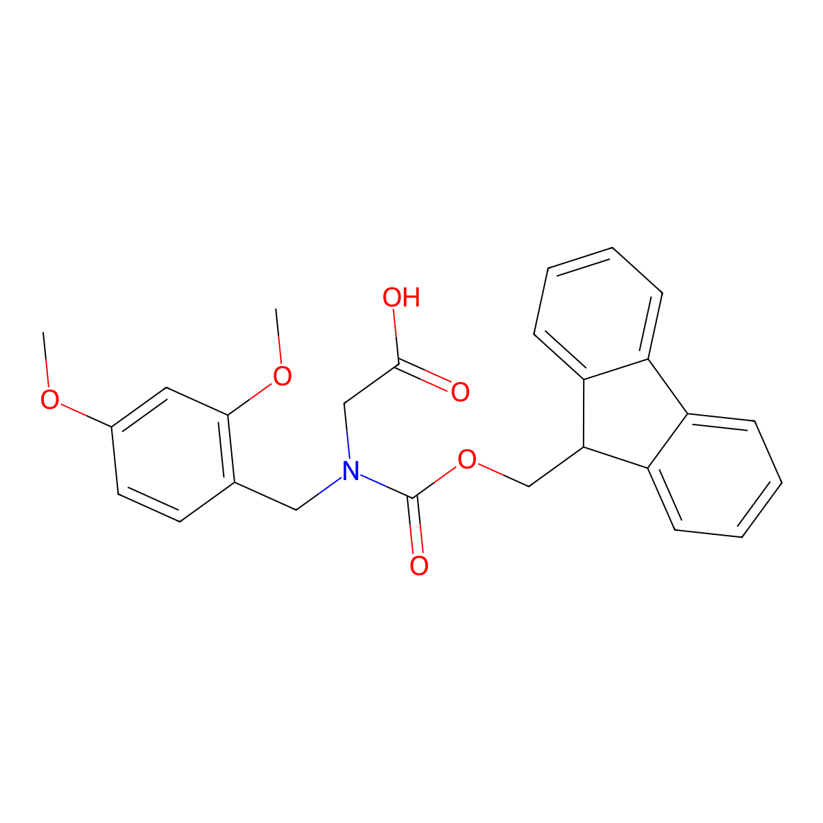 Fmoc-N-(2,4-dimethoxybenzyl)-Gly-OH molecular structure, CAS 166881-42-1