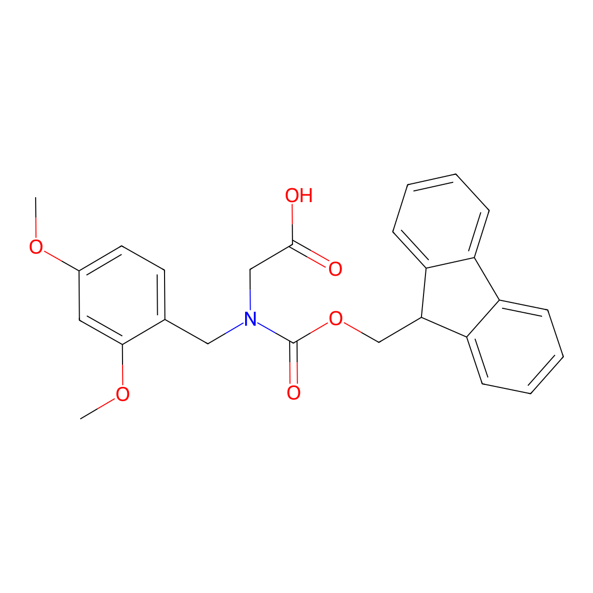 Fmoc-N-(2,4-dimethoxybenzyl)-Gly-OH molecular structure, CAS 166881-42-1