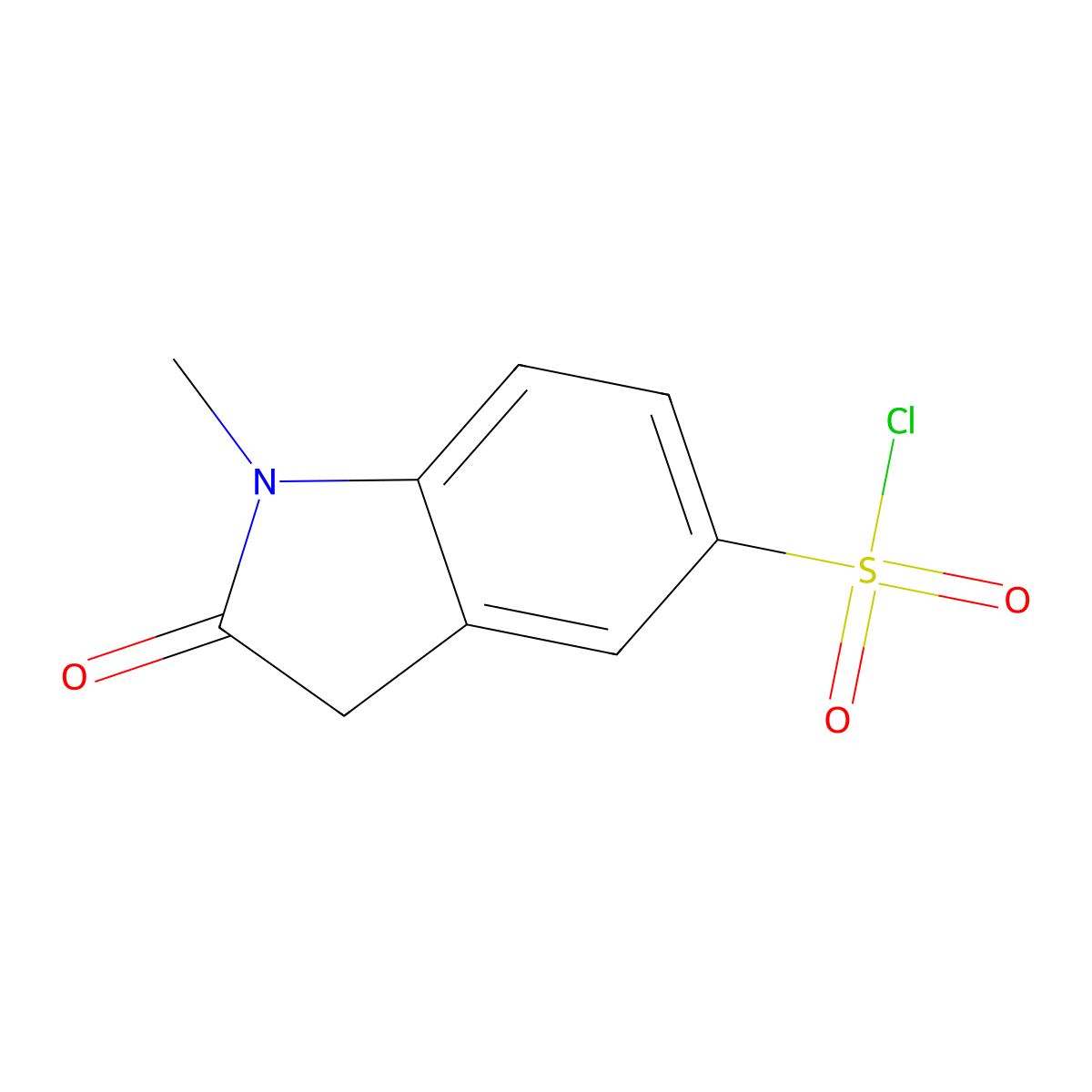 1-Methyl-2-oxo-2,3-dihydro-1H-indole-5-sulfonyl chloride molecular structure, CAS 166883-20-1